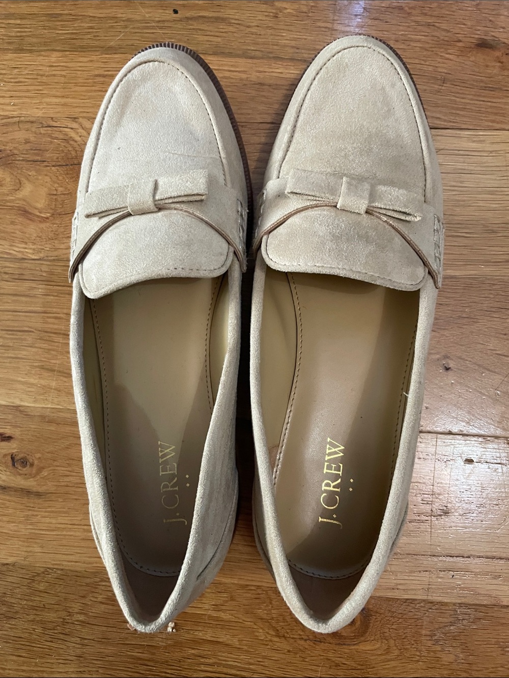 J. Crew Women's Suede Loafers in Light Taupe